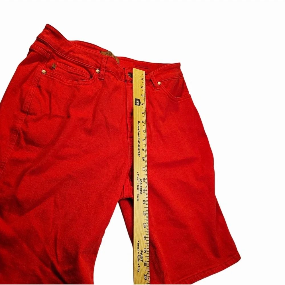 Judy Blue Garment Dyed Bermuda Short Womens 2XL Red Denim Cotton Blend Stretch